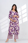 Pure Cotton Maternity Feeding Kurta Palazzo Set with Hidden Nursing Zipper