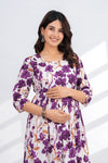 Pure Cotton Maternity Feeding Kurta Palazzo Set with Hidden Nursing Zipper