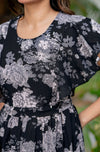 Stylish Women's Pure Cotton Feeding Kurti Gown Maternity Dress Nursing Kurti and All Over Printed Pregnancy Dress Comfortable and Fashionable Maternity Wear for Women - Black